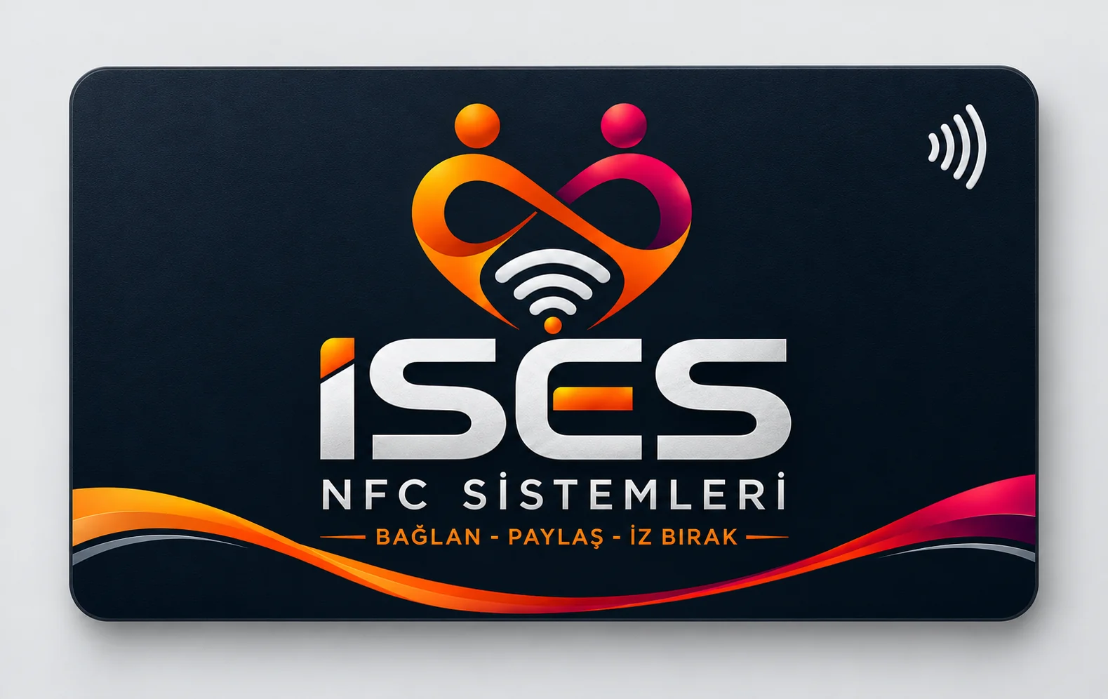 Siyah zeminli İSES NFC kart tasarımı
